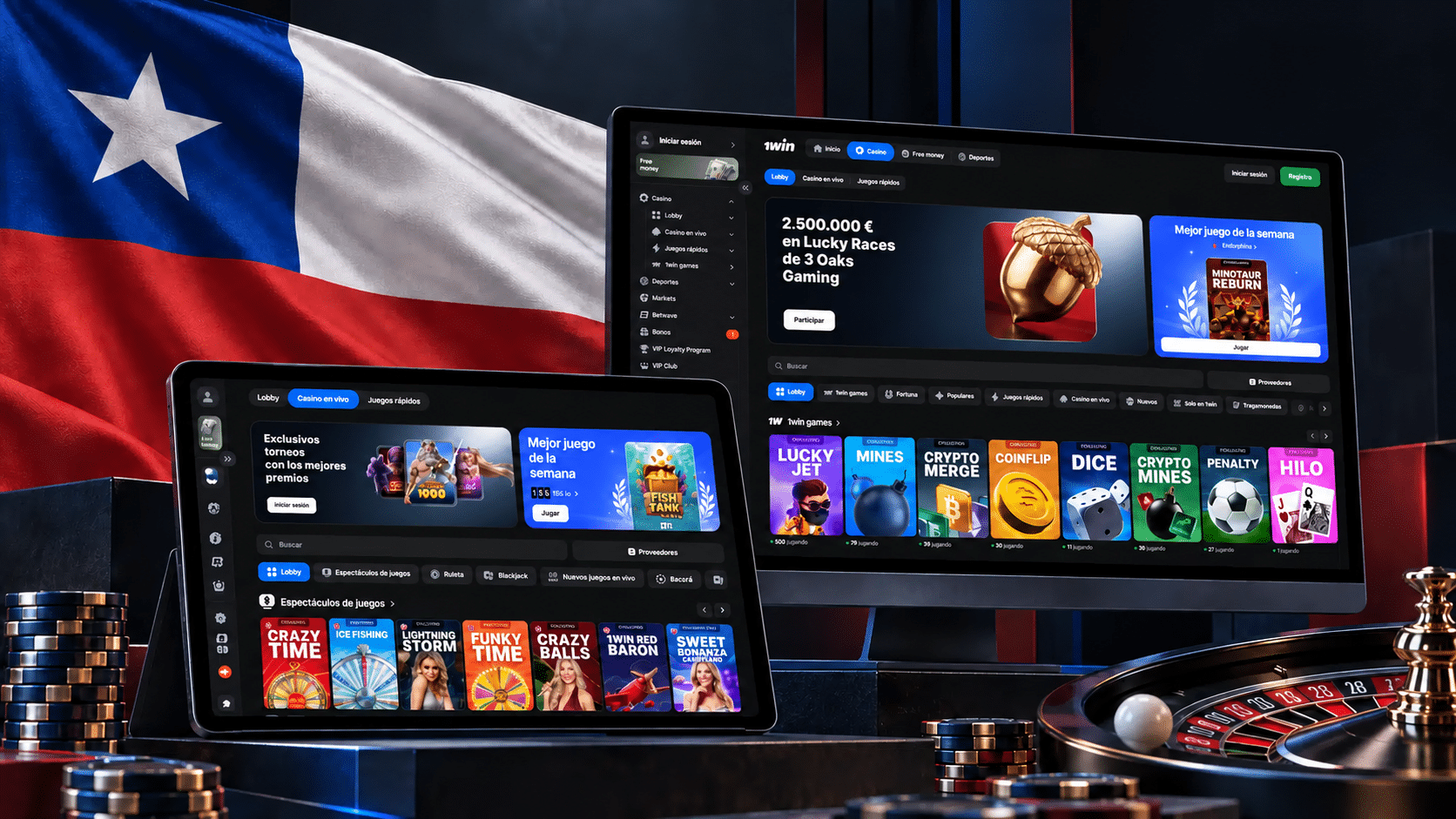 Cómo orientarse en el catálogo de casino en 1win Chile