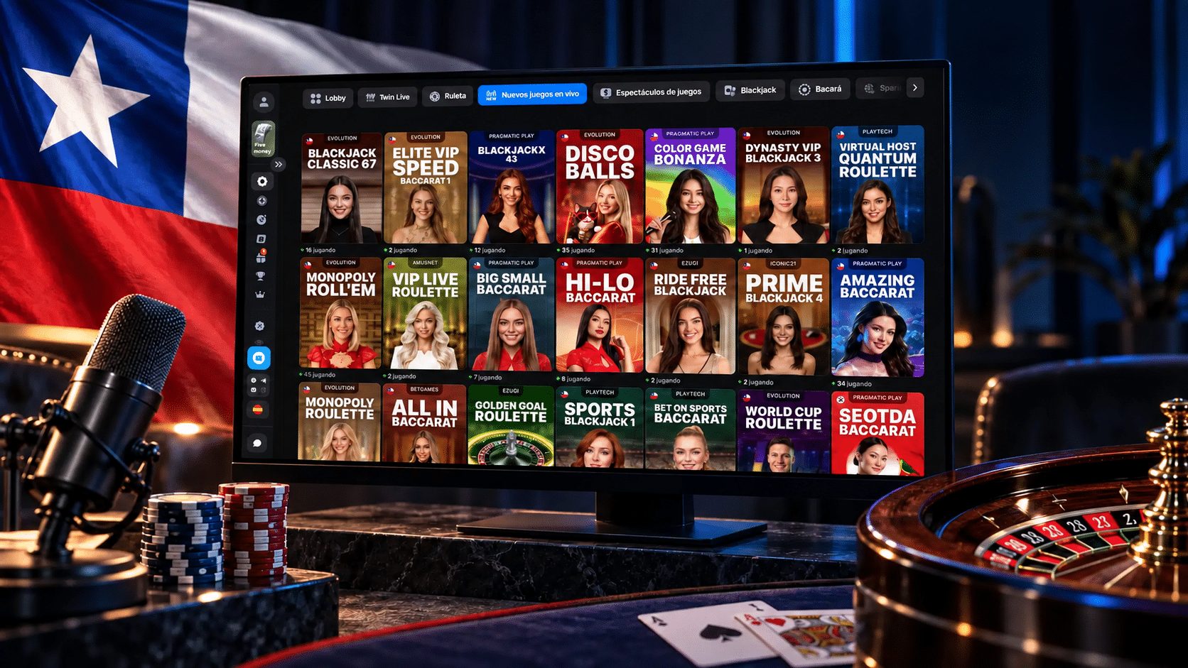 Juegos de mesa y casino en vivo en 1win Chile