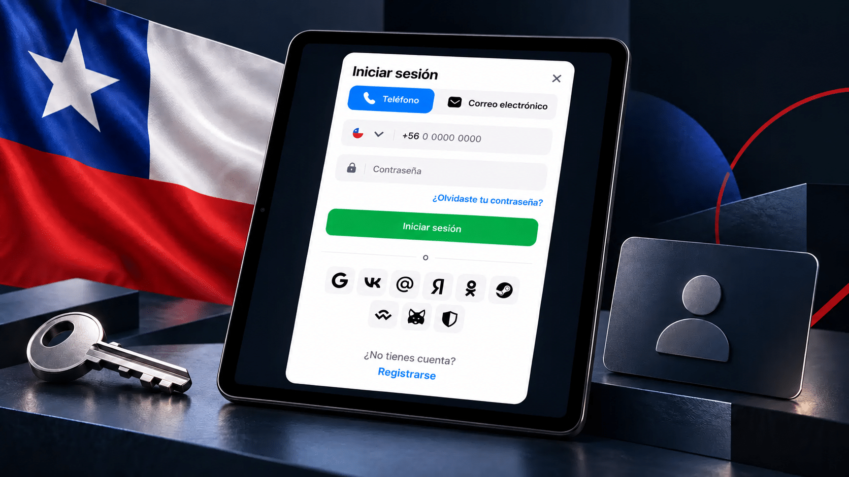Inicio de sesión y recuperación del acceso en 1win Chile Formulario de inicio de sesión de 1win Chile en una tablet